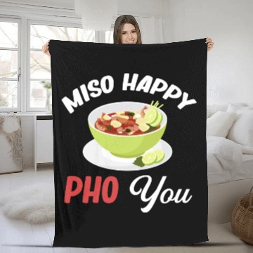 Discover Miso Happy Pho You Asian Chinese Cuisine Fleece Blankets