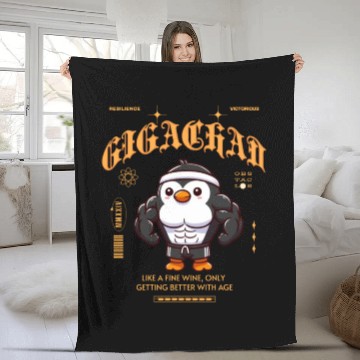 Discover Gigachad Penguin Fleece Blankets