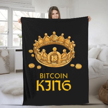 Discover bitcoin king Fleece Blankets
