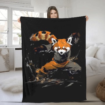Discover High Kick Red Panda Fleece Blankets