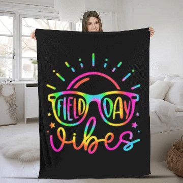 Discover Field Day Vibes Teacher Kids Field Day 2024 Fleece Blankets