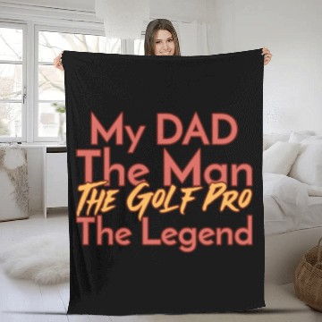 Discover My Dad The Man The Legend The Golf Pro Fleece Blankets