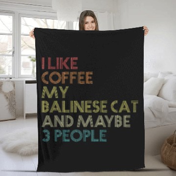 Discover Balinese Cat Owner Coffee Lover Fleece Blankets