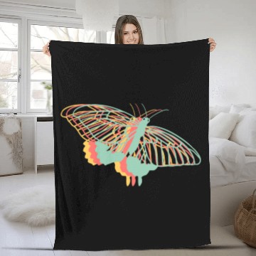 Discover Explore Butterfly Geometric Cute Artistry Fleece Blankets
