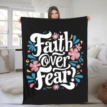 Discover faith over fear Fleece Blankets