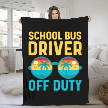 Discover School Bus Driver Off Duty | Vacation Relaxation Fleece Blankets