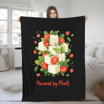 Discover Powered By Plants Gym Lover Workouts with Veggies Fleece Blankets