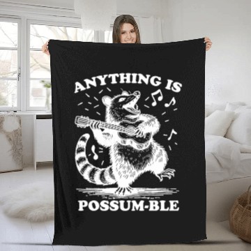 Discover Possum with a guitar Fleece Blankets