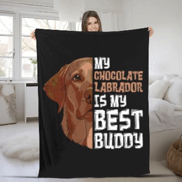Discover Labrador Dog My Chocolate Labrador my Best Buddy Fleece Blankets