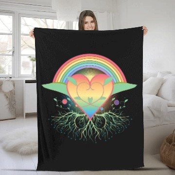 Discover Rainbow heart with roots for Pride Fleece Blankets