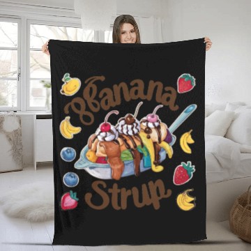 Discover banana split-Delicious sweet Fleece Blankets