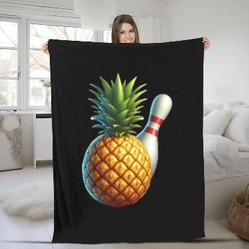 Discover bowling ball and pineapple Fleece Blankets