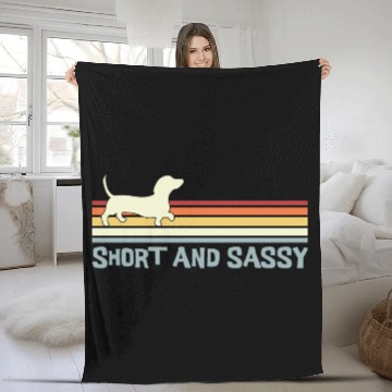 Discover Dachshund Short and Sassy Funny Cute Weiner Dog Fleece Blankets