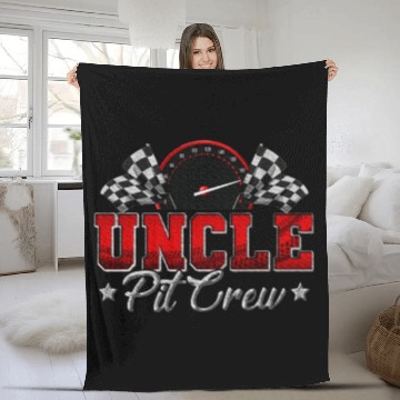 Discover Pit Crew Race Car Racing Uncle Family Birthday Fleece Blankets