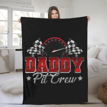 Discover Pit Crew Race Car Racing Daddy Family Birthday Fleece Blankets