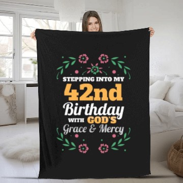 Discover Stepping into my 42nd Birthday Religious Bday Fleece Blankets