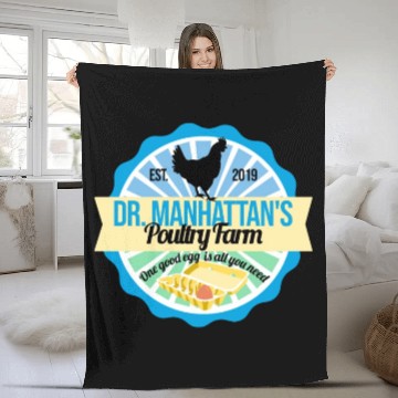Discover Dr Manhattan Poultry Farm Fleece Blankets