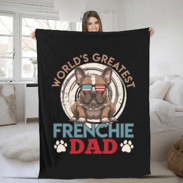 Discover Frenchie Dad French Bulldog Owner Men Fleece Blankets