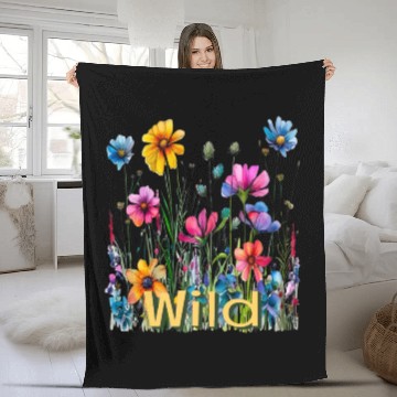 Discover Wild Flowers Fleece Blankets