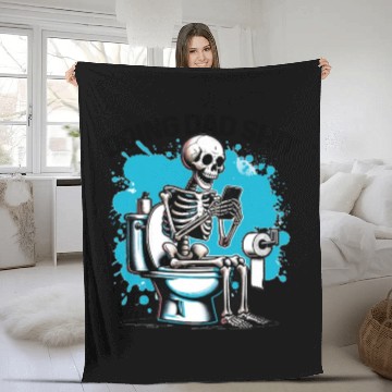 Discover DOING DAD SHIT , funny Father's day quote Fleece Blankets