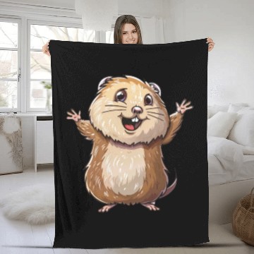 Discover Happy Lemming Embrace The Joyful Moments Fleece Blankets