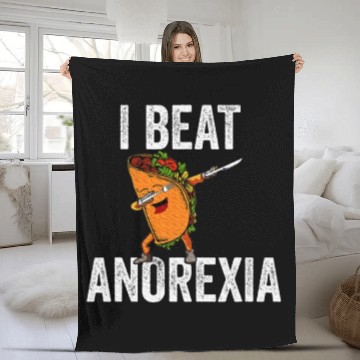 Discover I Beat Anorexia Taco Graphic Fleece Blankets