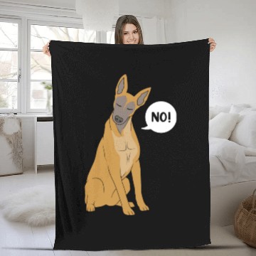 Discover Funny Dog Saying No Dog Training Belgian Malinois Fleece Blankets