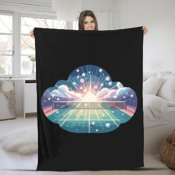 Discover Tennis Court Sunrise Fleece Blankets
