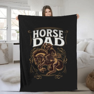 Discover Horse dad Fleece Blankets