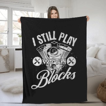 Discover Blocks Maintenance Mechanic Premium Fleece Blankets