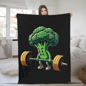 Discover Deadlift Broccoli Gym Fitness Motivation Fleece Blankets