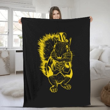 Discover Gentleman Squirrel Funny Chipmunks Animal Lover Fleece Blankets