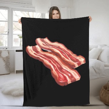 Discover Delicious Bacon Strips Illustration Fleece Blankets