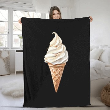 Discover Swirled Vanilla Ice Cream Cone Delight Fleece Blankets