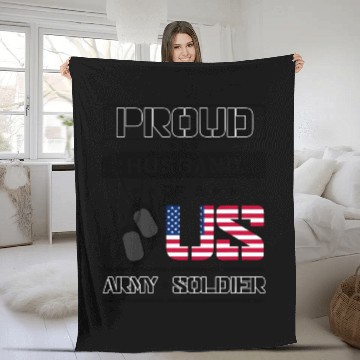 Discover Proud Husband of a US Army Fleece Blankets