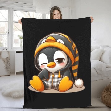 Discover Tired penguin Fleece Blankets