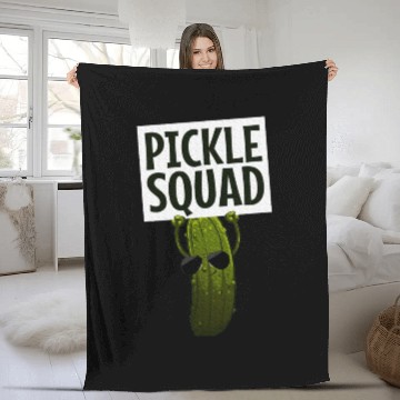 Discover Pickle Design Cucumber Pickle Lover Fleece Blankets