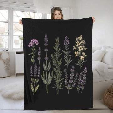 Discover Spring Flower Girl Floral Lavender Flowers Summer Fleece Blankets