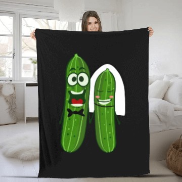 Discover Cucumber Bride Groom Wedding Fleece Blankets