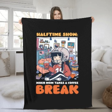 Discover Football Mom Halftime Show: Mom Takes Coffee Break Fleece Blankets