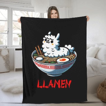 Discover Llamen Noodles Chinese Food Alpaca Llama Lover Fleece Blankets
