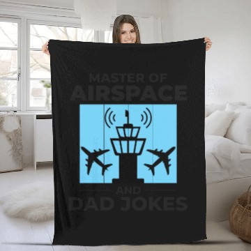 Discover Air Traffic Controller ATC Dad Aviation Humor Fleece Blankets