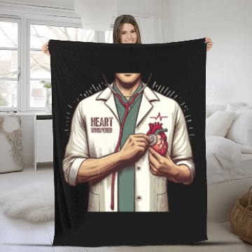 Discover Cardiac Nurse Heart Whisperer Design Fleece Blankets