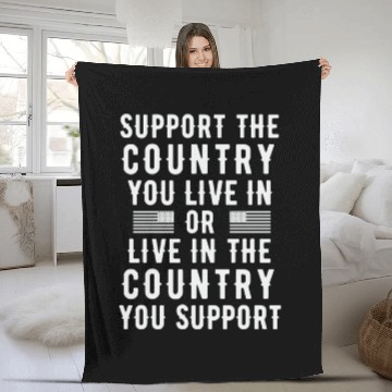 Discover Patriotic Message Fleece Blankets - Support or Live In