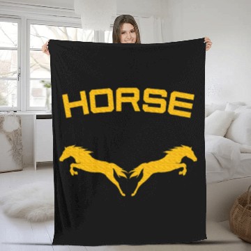 Discover Horses Double Horse Riding Horsepower Lover T Fleece Blankets