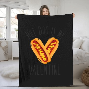 Discover Hot Dog Adult Heart Valentines Day Fleece Blankets