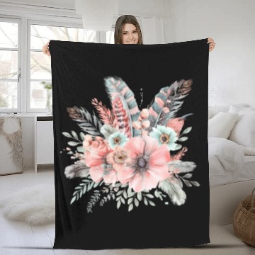 Discover Pastel Boho Clipart - Soft Tone Bohemian Designs, Fleece Blankets