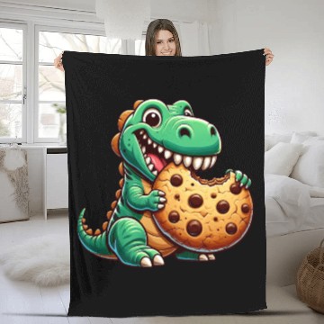 Discover Dino T-Rex Dinosaur Cookie Candy Fleece Blankets