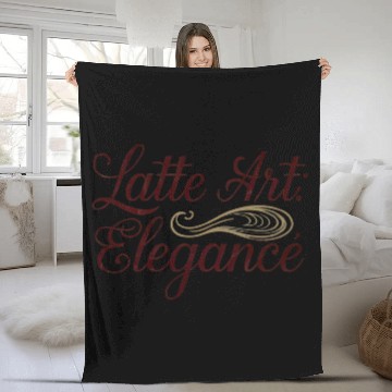 Discover Latte Art Elegance Design - Stylish Coffee Wear Fleece Blankets