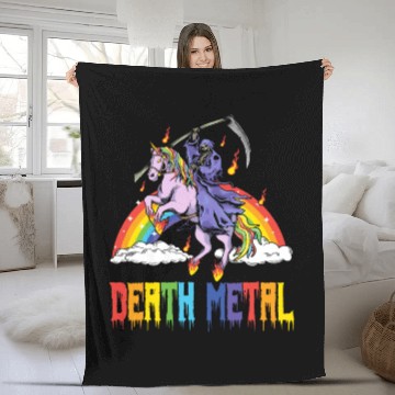 Discover Goth Rock Satan Unicorn Festivals Death Metal Fleece Blankets